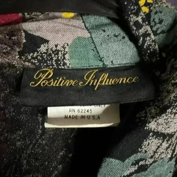 Vtg 80s Positive influence Unique Pattern Pockets accordion pleat dress Sz 3/4 - Picture 6 of 7